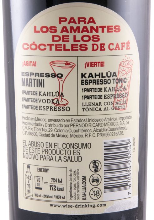 Licor de Café Kahlúa 16% 1L