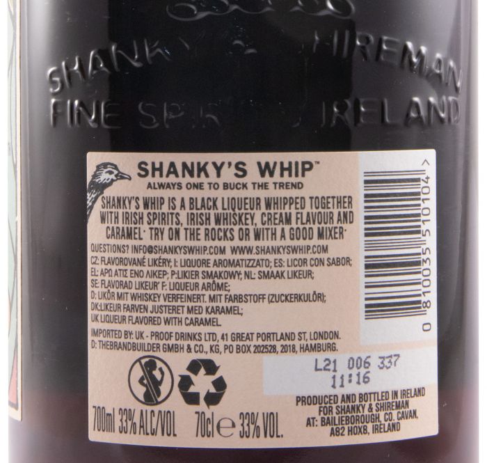 Licor de Whisky Shanky's Whip The Original Black