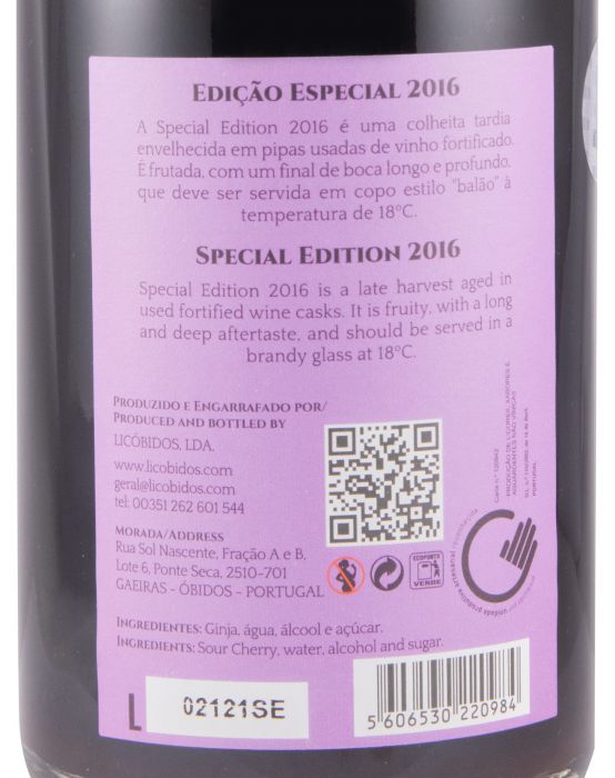 2016 Licor de Ginja Mariquinhas Special Edition (engarrafado em 2021) 50cl