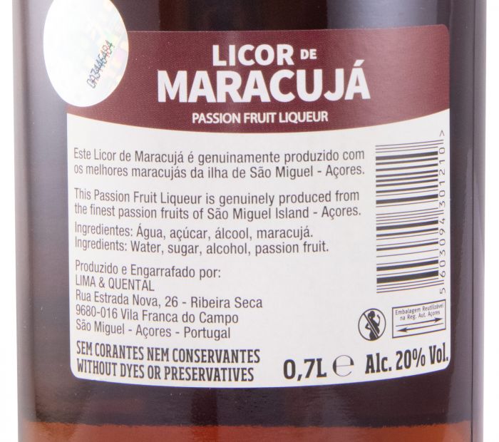 Licor de Maracujá Lima & Quental