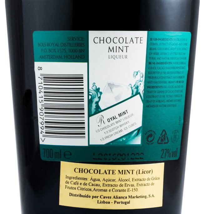 Chocolate&Mint Liqueur Bols (old bottle)