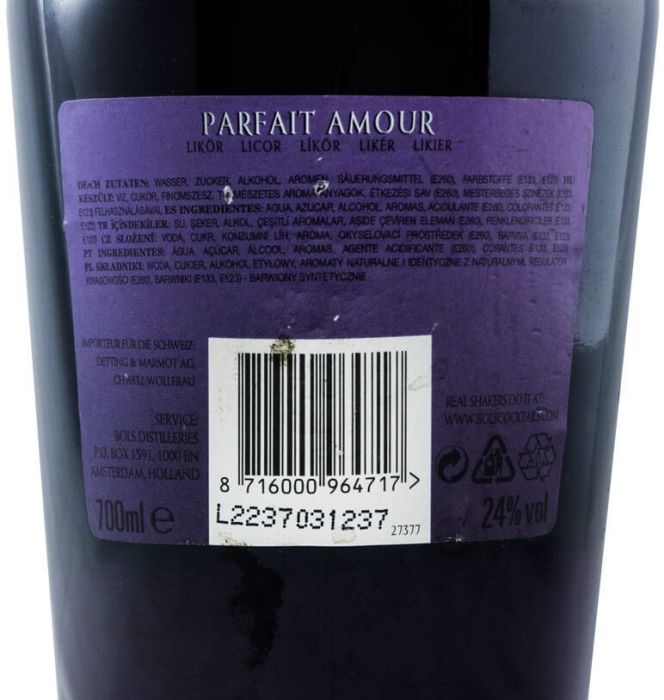 Parfait Amour Liqueur Bols (old bottle)