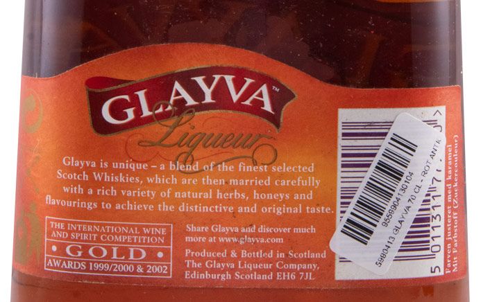 Licor de Whisky Glayva (rótulo antigo)