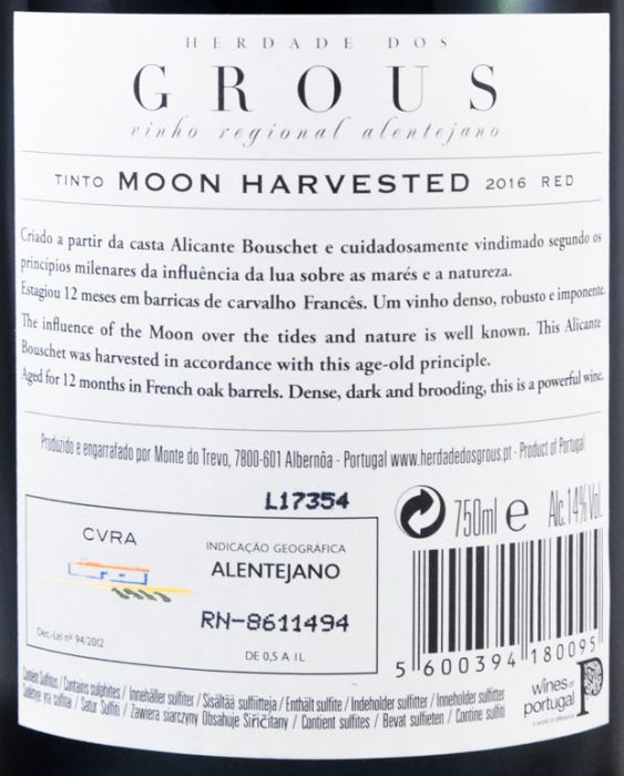 2016 Herdade dos Grous Moon Harvested tinto