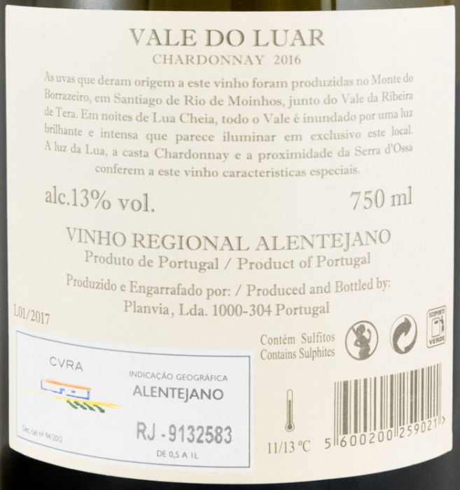 2016 Vale do Luar Chardonnay branco