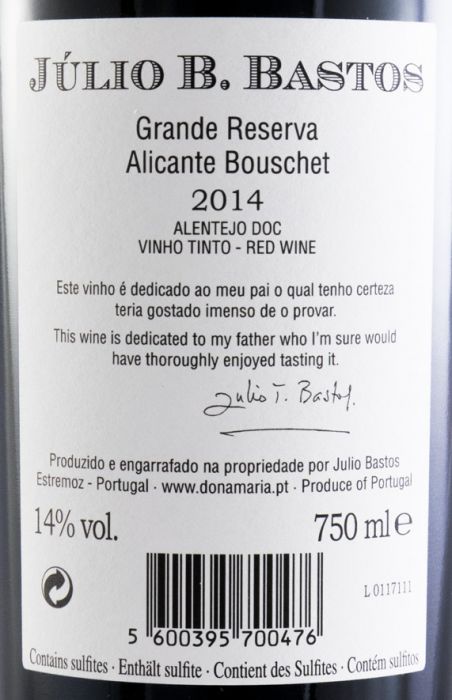 2014 Júlio Bastos Alicante Bouschet tinto