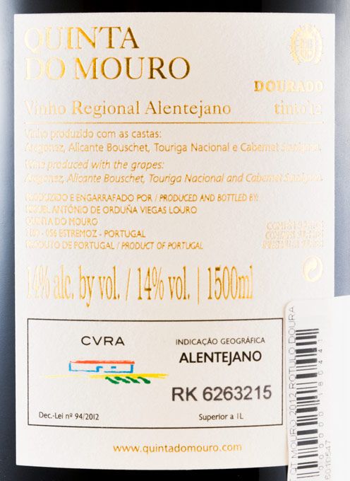2012 Quinta do Mouro tinto (rótulo dourado) 1,5L