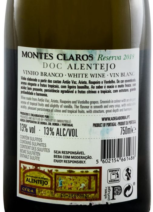 2018 Montes Claros Reserva branco