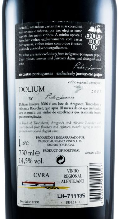 2006 Paulo Laureano Dolium Reserva red