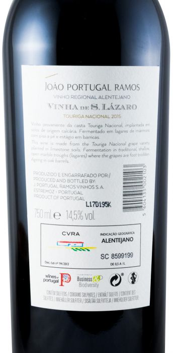 2015 João Portugal Ramos Vinha de S. Lázaro Touriga Nacional tinto