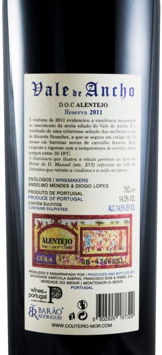 2011 Vale do Ancho Reserva red