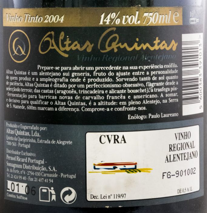 2004 Altas Quintas tinto