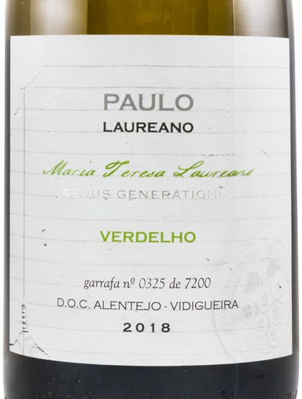 2018 Paulo Laureano Maria Teresa Laureano Verdelho Vinhas Velhas branco