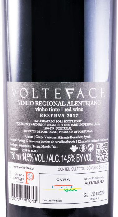 2017 Volteface Reserva tinto