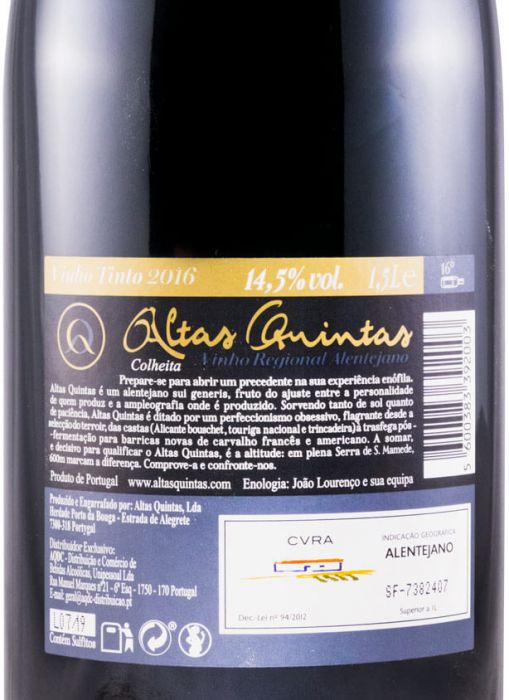 2016 Altas Quintas tinto 1,5L