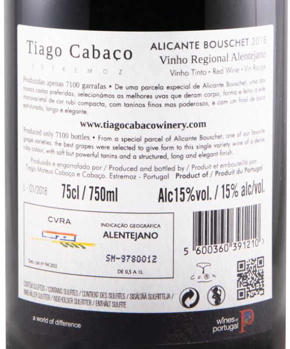2018 Tiago Cabaço Alicante Bouschet red