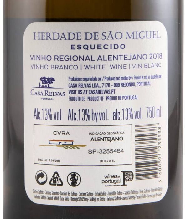 2018 Herdade de São Miguel Esquecido white