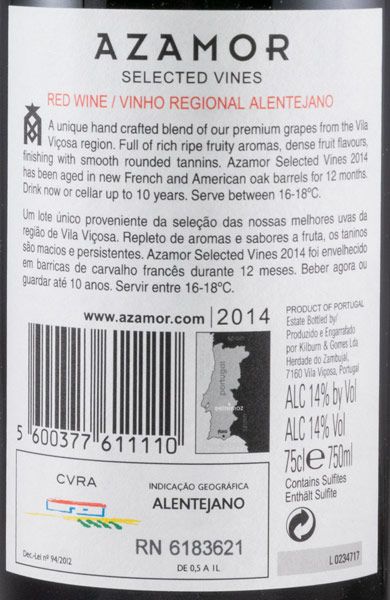2014 Azamor Selected Vines tinto