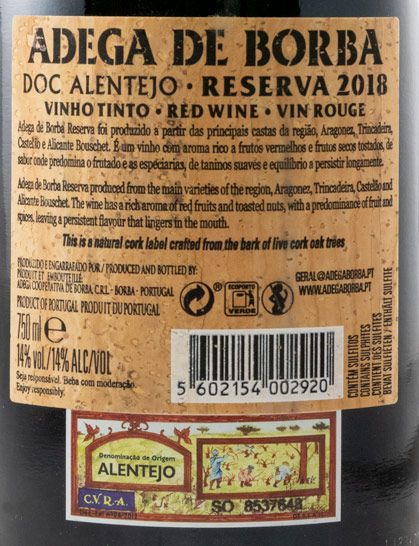 2018 Borba Reserva red (cork label)