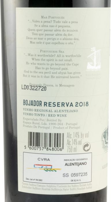 2018 Bojador Reserva tinto