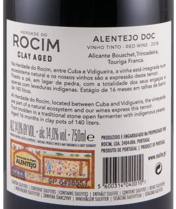 2018 Herdade do Rocim Clay Aged red