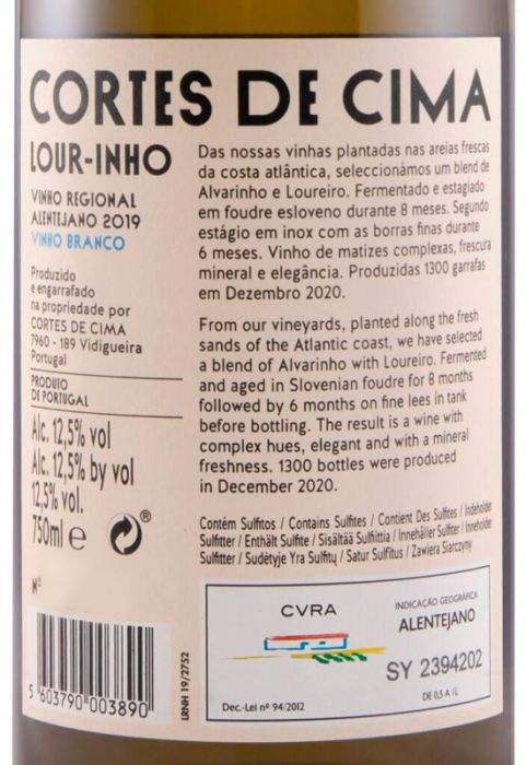 2019 Cortes de Cima Lour-inho white