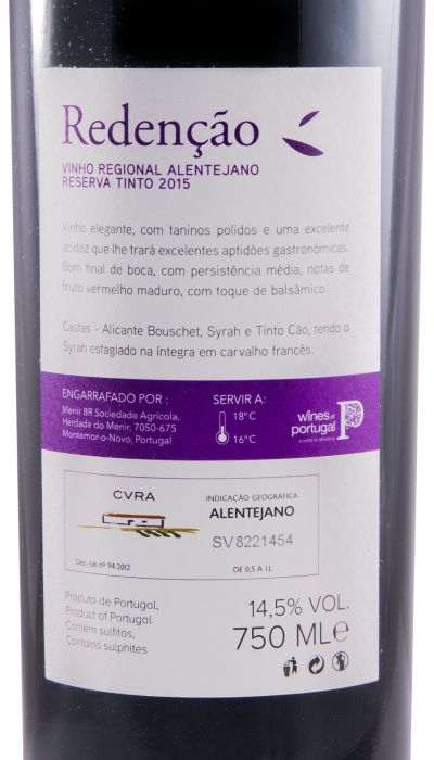 2015 Redenção Reserva tinto