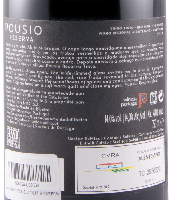 2017 Pousio Reserva tinto