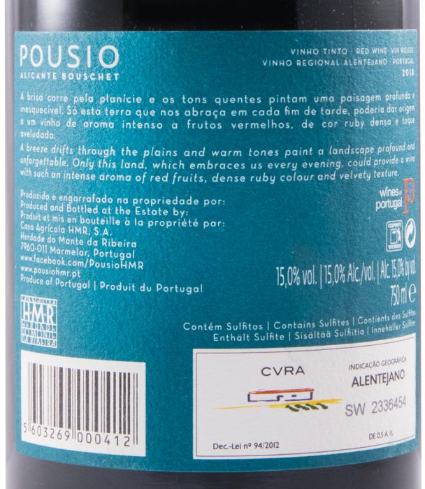 2018 Pousio Alicante Bouschet red