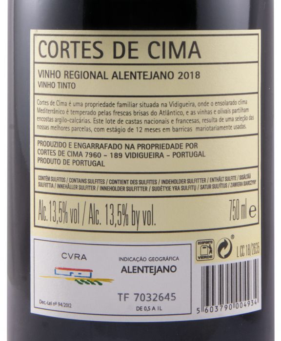 2018 Cortes de Cima tinto