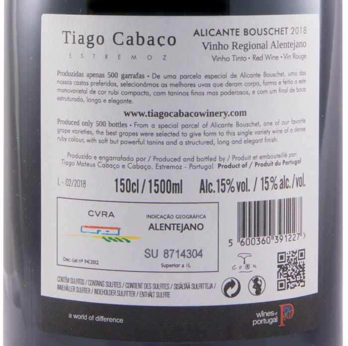 2018 Tiago Cabaço Alicante Bouschet tinto 1,5L