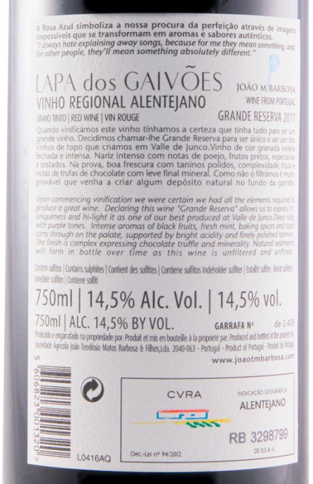 2011 Lapa dos Gaivões Grande Reserva red