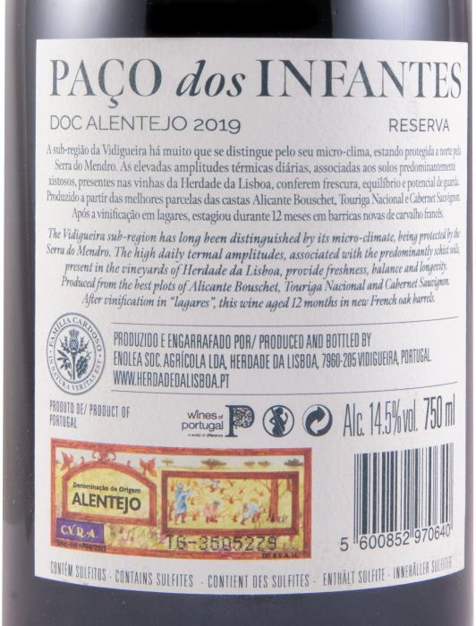 2019 Herdade da Lisboa Paço dos Infantes Reserva tinto