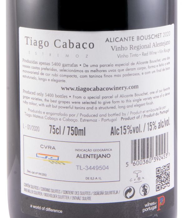 2020 Tiago Cabaço Alicante Bouschet tinto