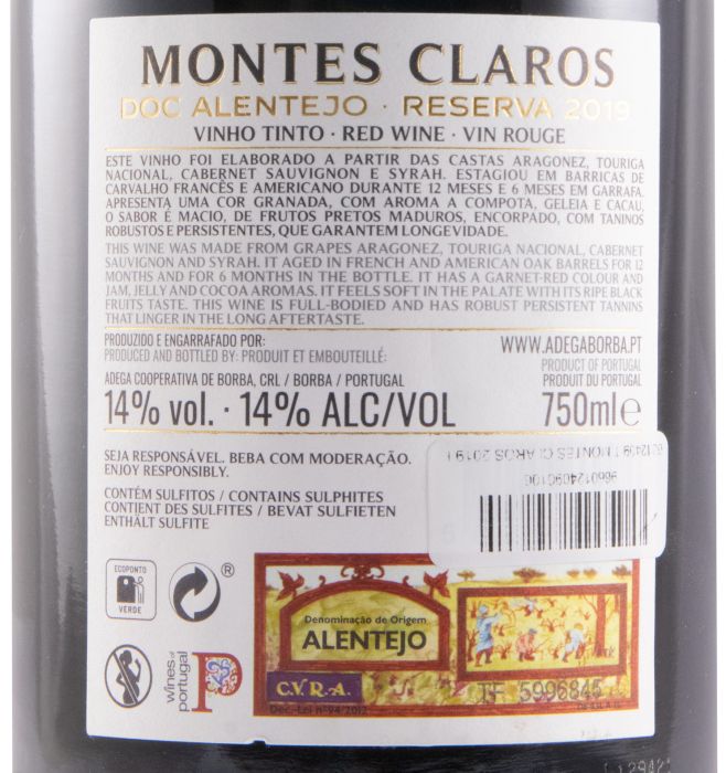 2019 Montes Claros Reserva red