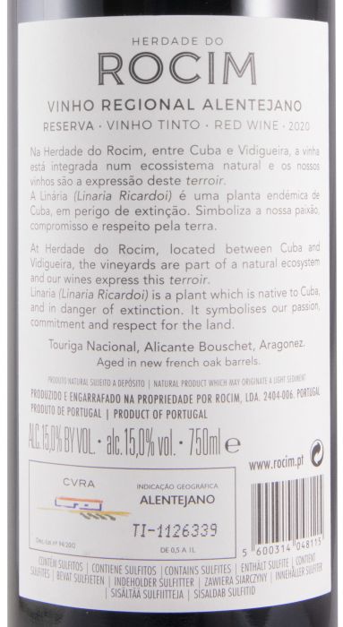 2020 Herdade do Rocim Reserva red