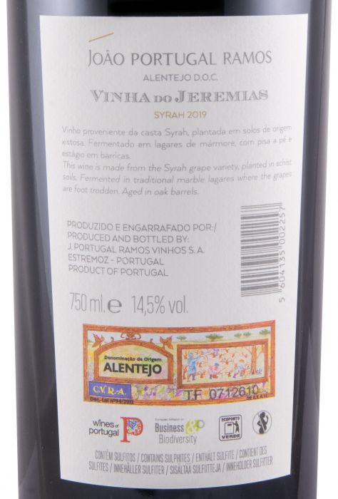 2019 João Portugal Ramos Vinha do Jeremias Syrah red