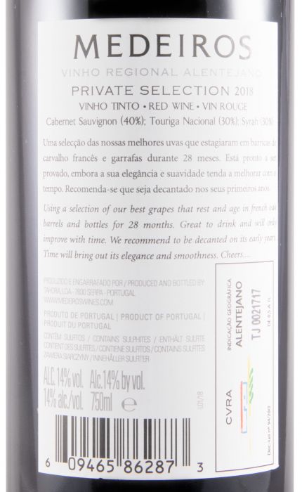 2018 Medeiros Private Selection tinto