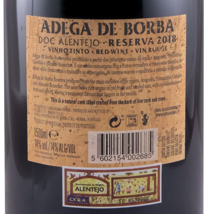 2018 Borba Reserva tinto (rótulo em cortiça) 1,5L