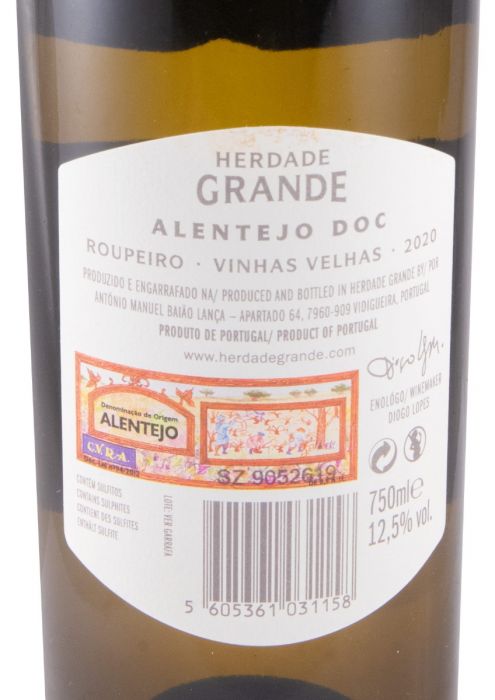 2020 Herdade Grande Roupeiro Vinhas Velhas white