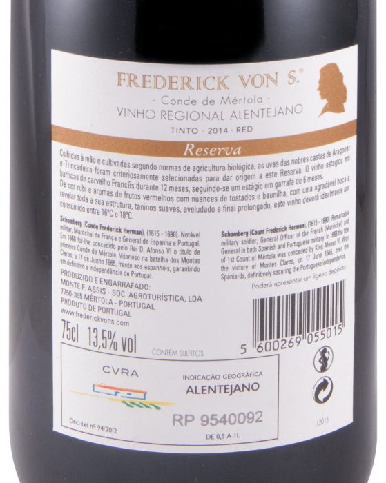 2014 Frederick Von S. Conde de Mértola Reserva tinto