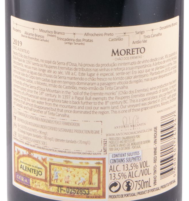 2019 António Maçanita Chão dos Eremitas Moreto Vinhas Velhas tinto