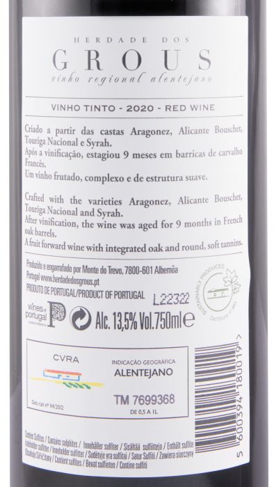 2020 Herdade dos Grous tinto