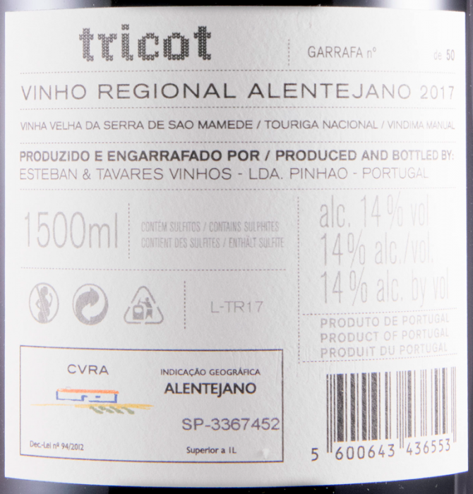 2017 Esteban & Tavares Tricot tinto 1,5L