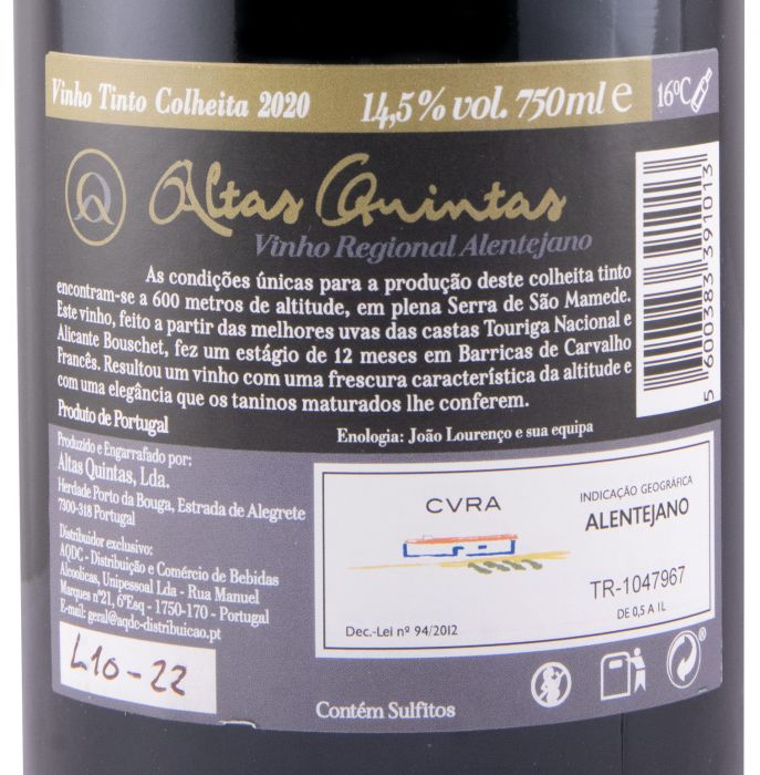 2020 Altas Quintas Colheita red