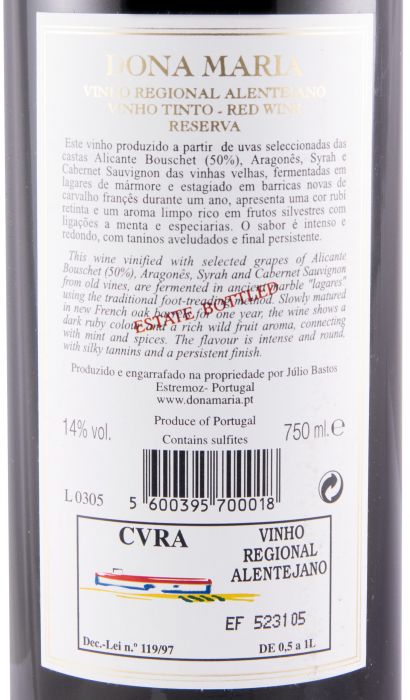 2003 Júlio Bastos Dona Maria Reserva red