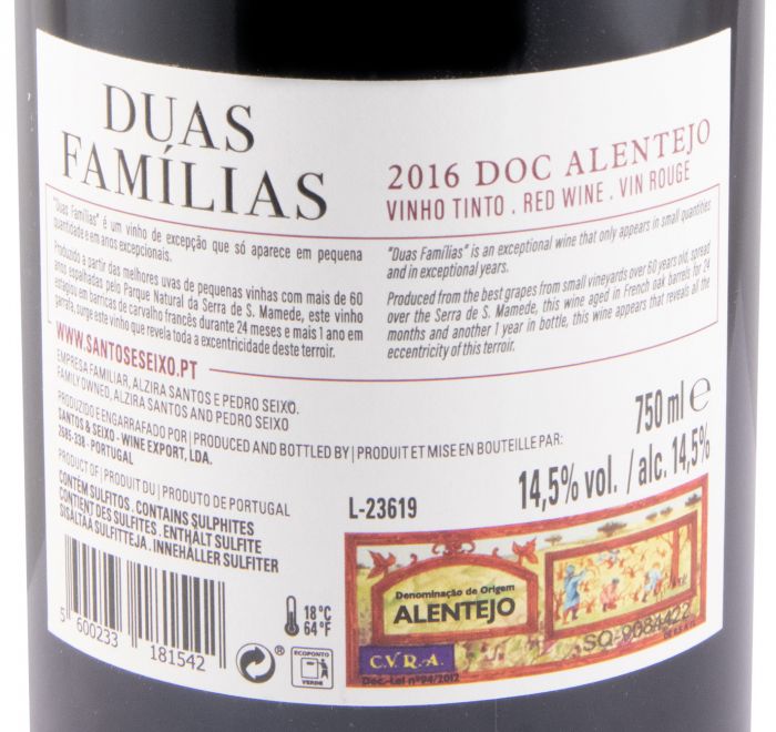 2016 Duas Famílias tinto