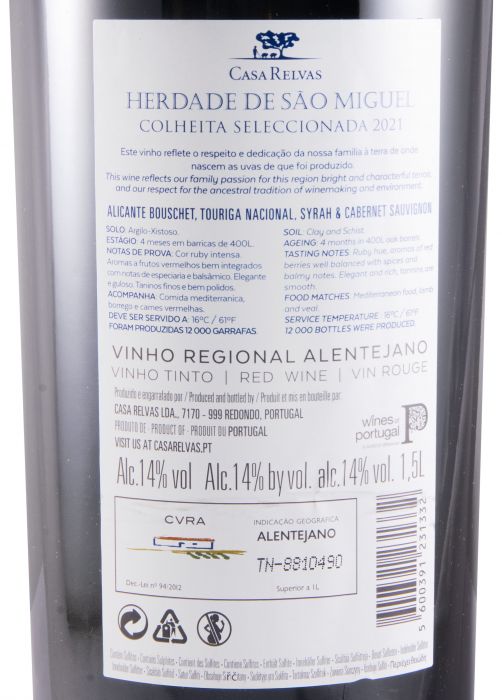 2021 Herdade de São Miguel Colheita Seleccionada tinto 1,5L