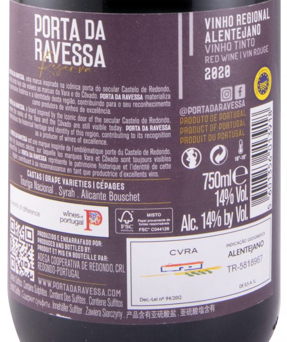 2020 Porta da Ravessa Reserva red