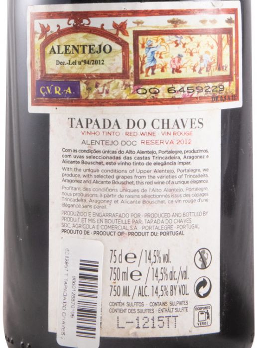 2012 Tapada do Chaves Reserva red
